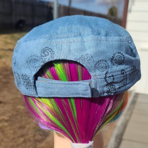 Ladies Blue Denim BLING HAT NEW - Picture 4 of 4